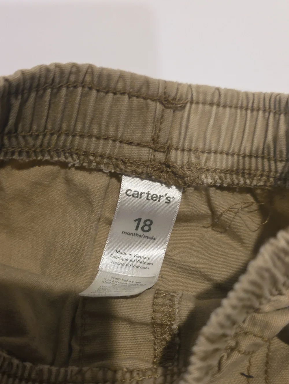 Carter's Toddler Khaki Elastic-Waist Shorts 18m
